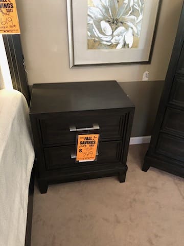 Two-Drawer Night Stand-Dark Gray