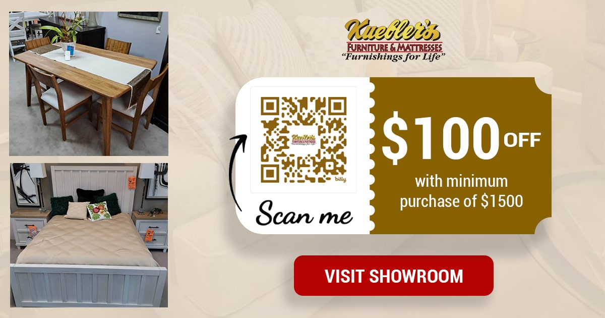 $100 Coupon Kuebler's Furniture