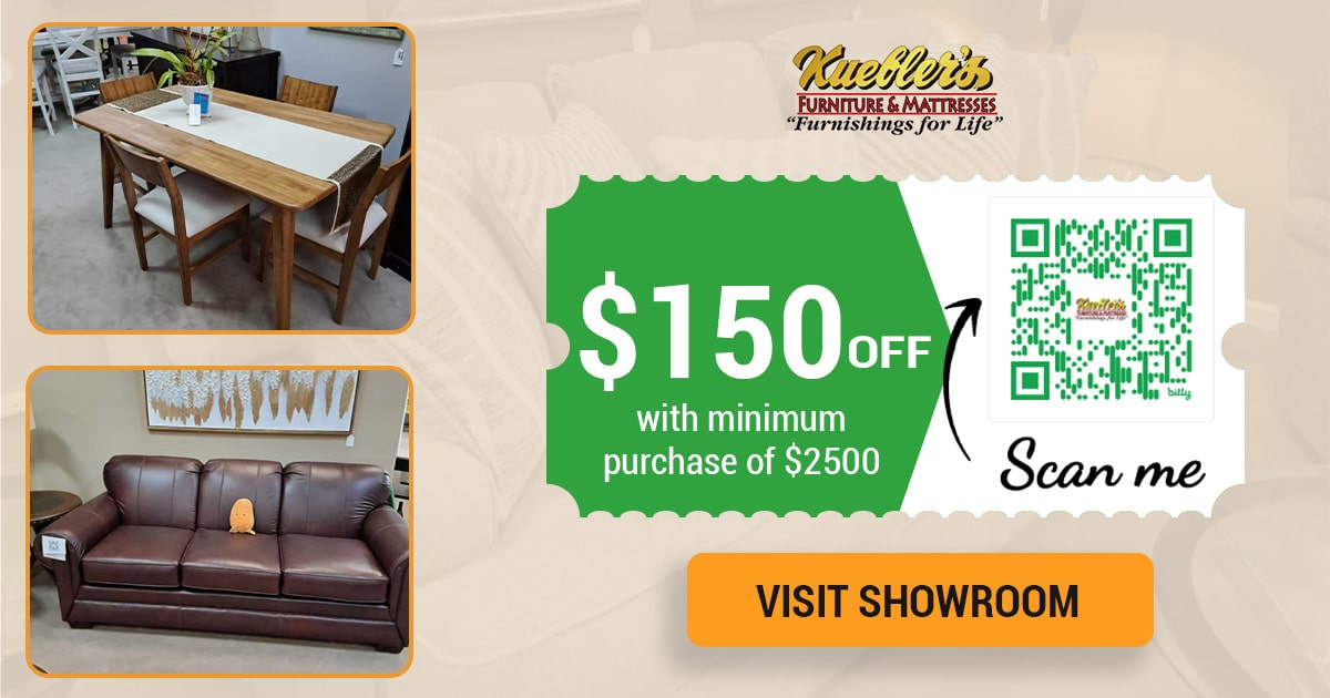 $150 Coupon Kuebler's Furniture