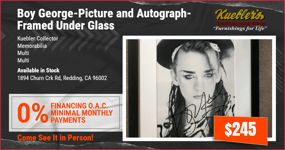 Boy George-Picture and Autograph-Framed Under Glass