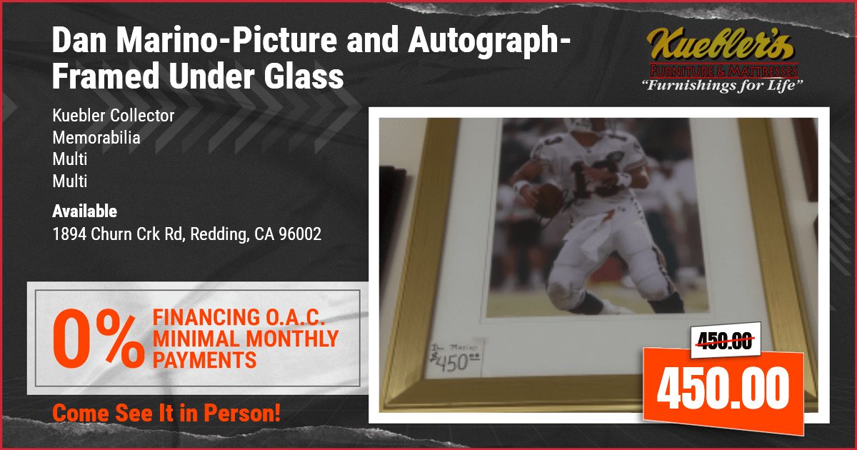 Dan Marino-Picture and Autograph-Framed Under Glass