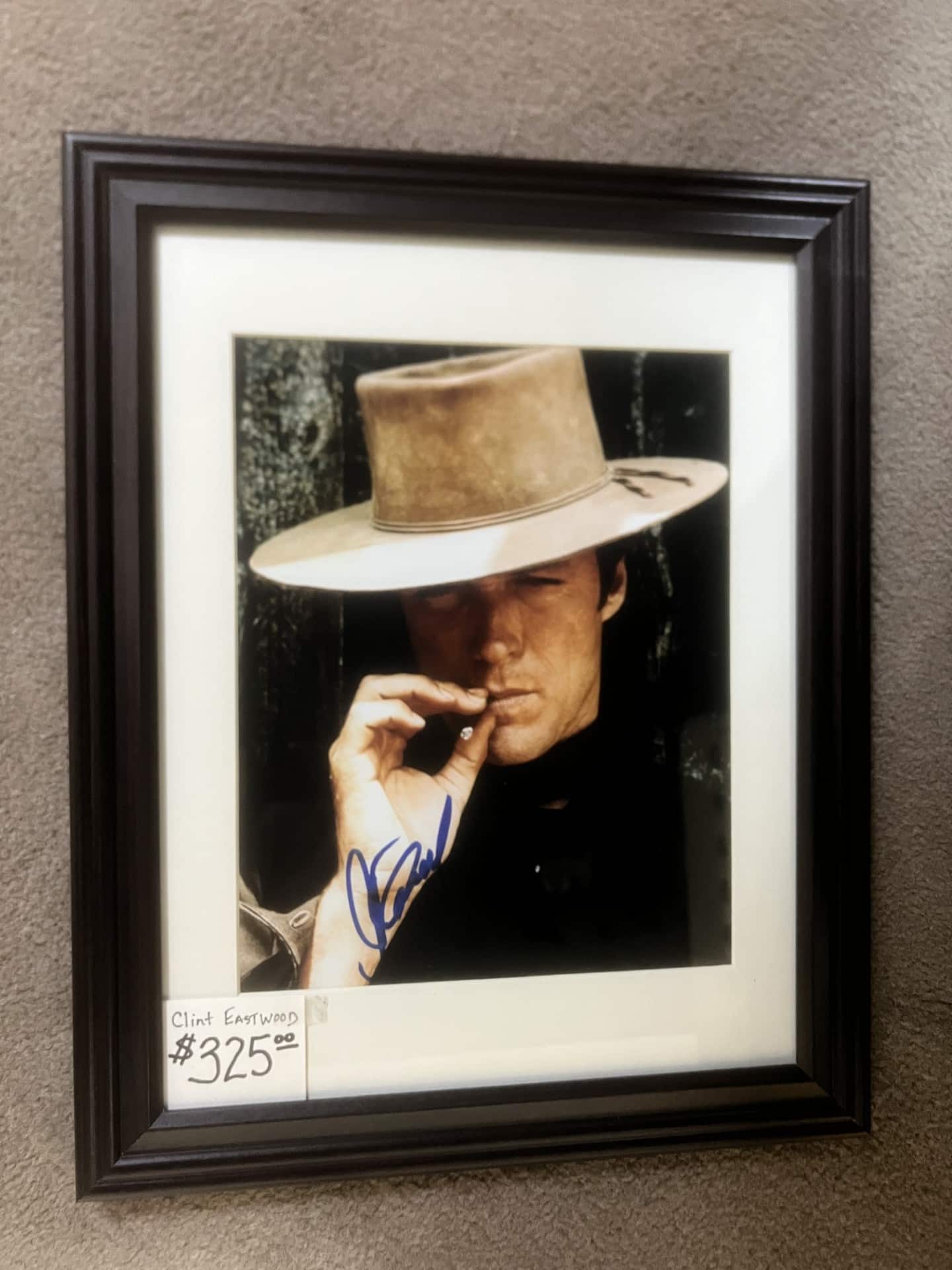 Clint Eastwood-Western-Picture and Autograph-Framed Under Glass
